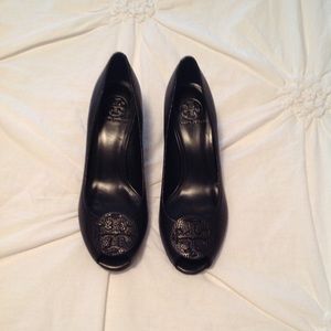 Tory Burch black wedges